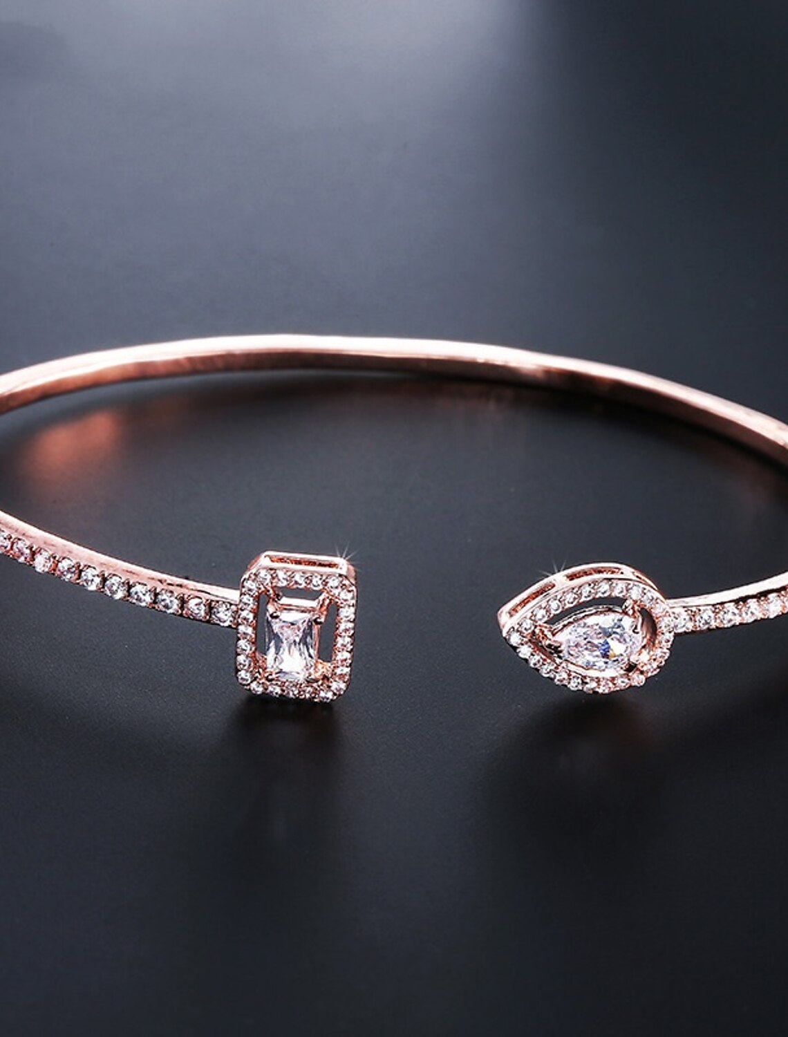 Wholesale Women's Clear Zircon Bracelet Bangles Classic Drop Fashion Trendy Copper Bracelet Jewelry Silver / Rose Gold / Golden For Party Gift